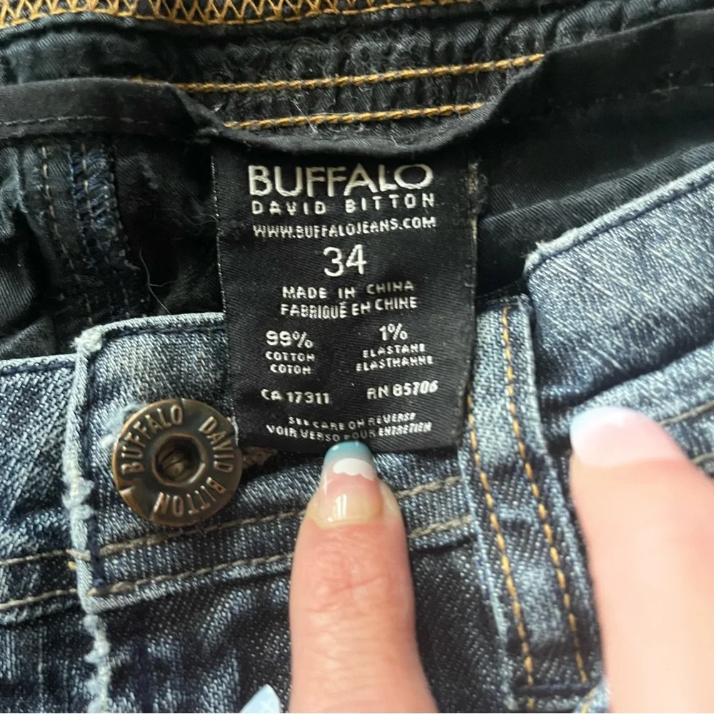 Buffalo David Bitton Men’s Denim Distressed 5 Pocket Bootcut Relaxed Fit Jeans